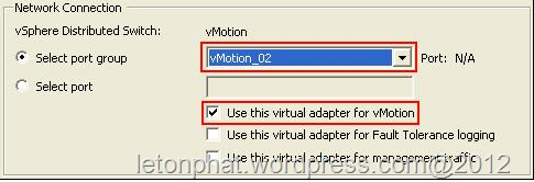  VMware vSphere 5 : Tăng cường vMotion với cấu hình Multi Nic